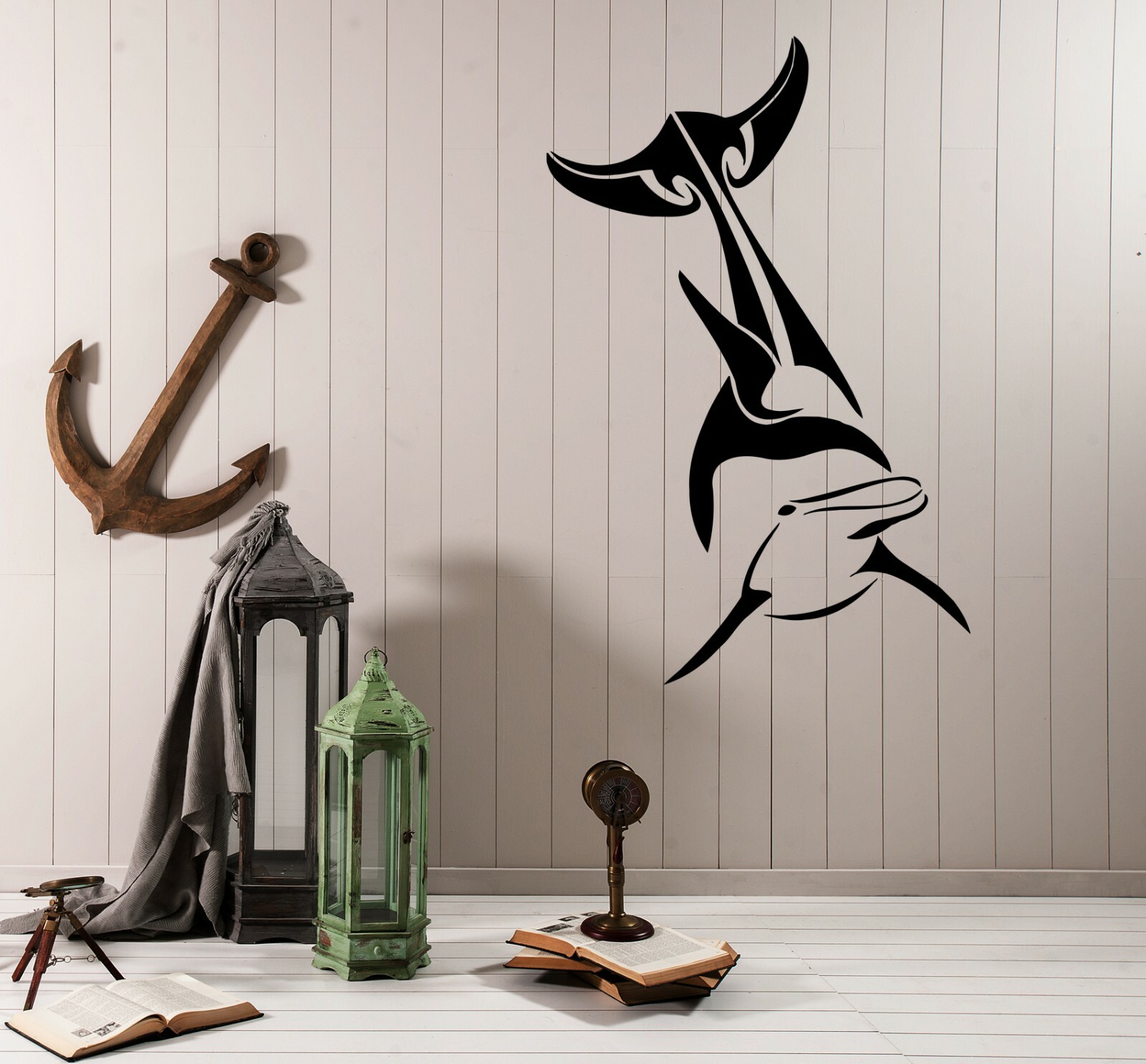 Wall Decal Fish Animal Dolphin Ocean Sea Bathroom Decor Vinyl Sticker (ed1701)