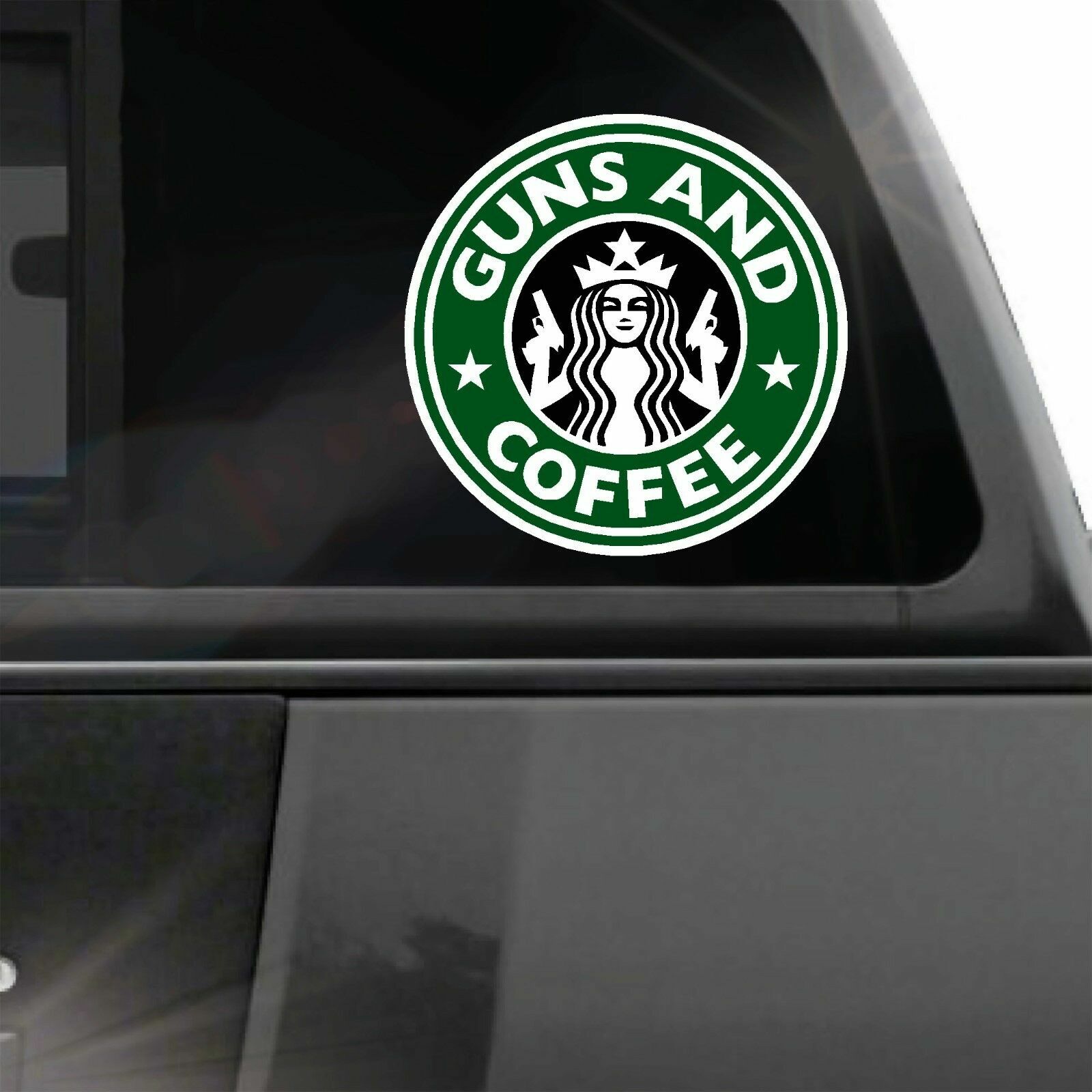 Green Guns & Coffee sticker decal 2A 2nd Amendment Rights heart parody funny