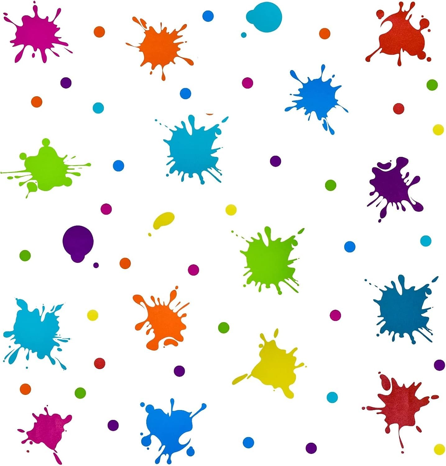 Colorful Paint Splatter Wall Sticker Decal 47×47 Inch Kids Room Art Decor