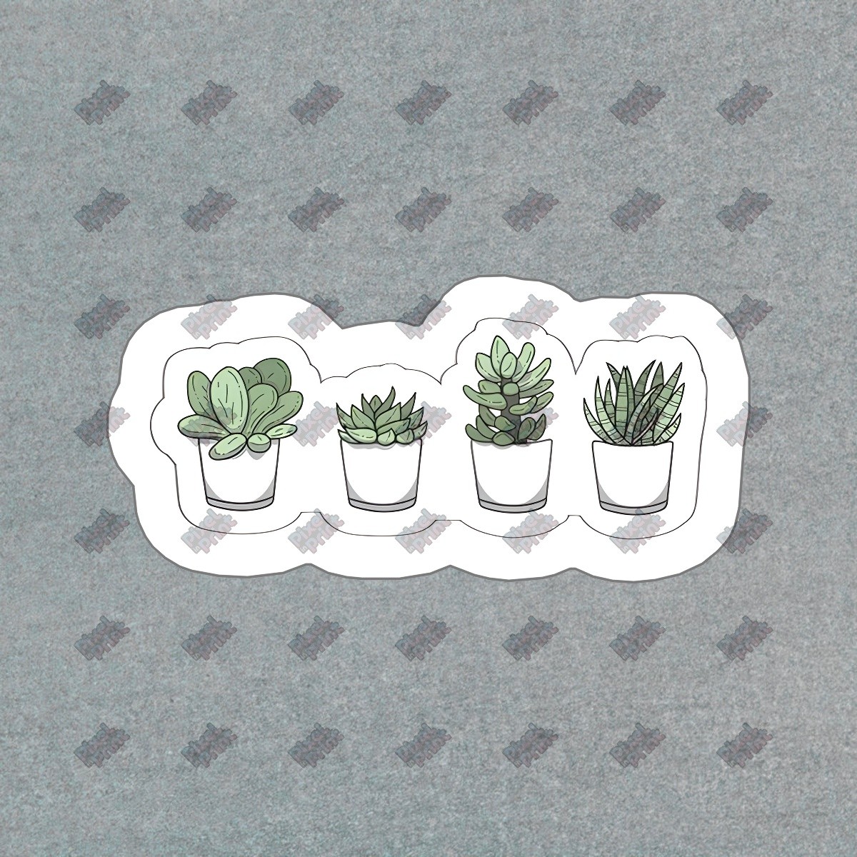 Cute Succulent Plants Vinyl Sticker Perfect for Laptops, Water #435107