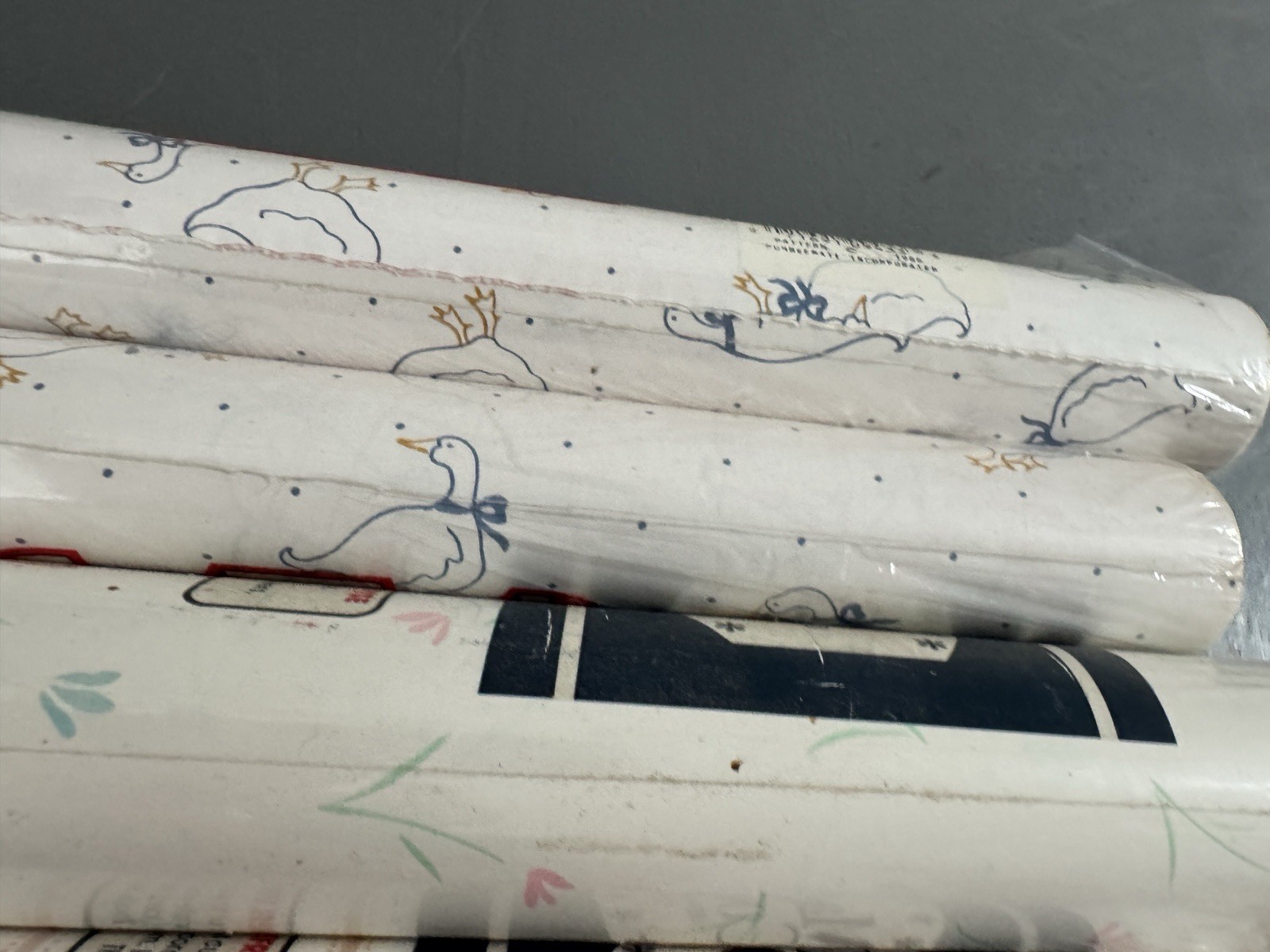 2x Sealed Rolls Vintage Rubbermaid Contact Paper – Geese Pattern 3 yd x 18 in