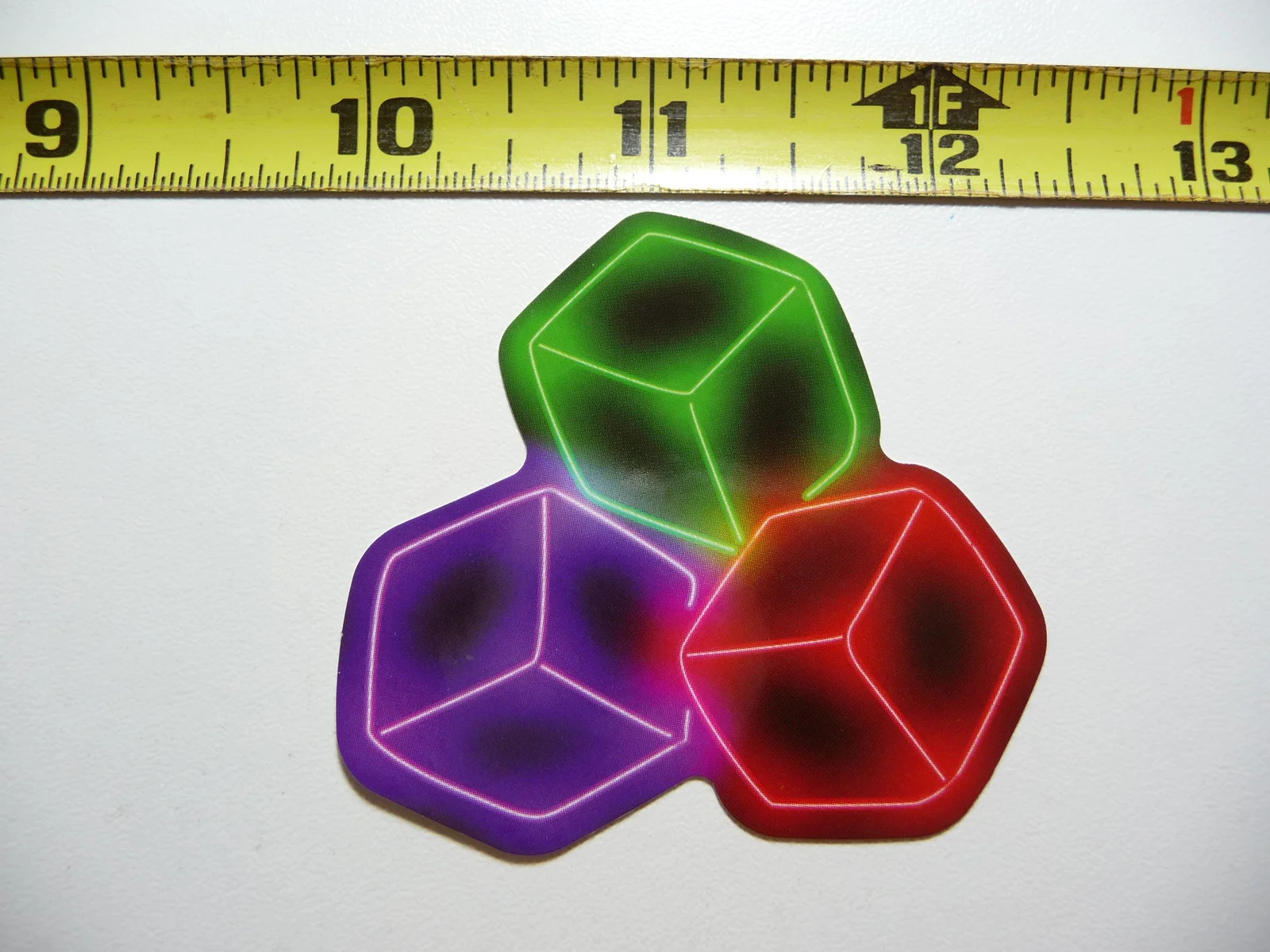 COLORFUL ICE CUBE SMALL STICKER DECAL NEON STYLE FUN PLAYFUL COLORFUL
