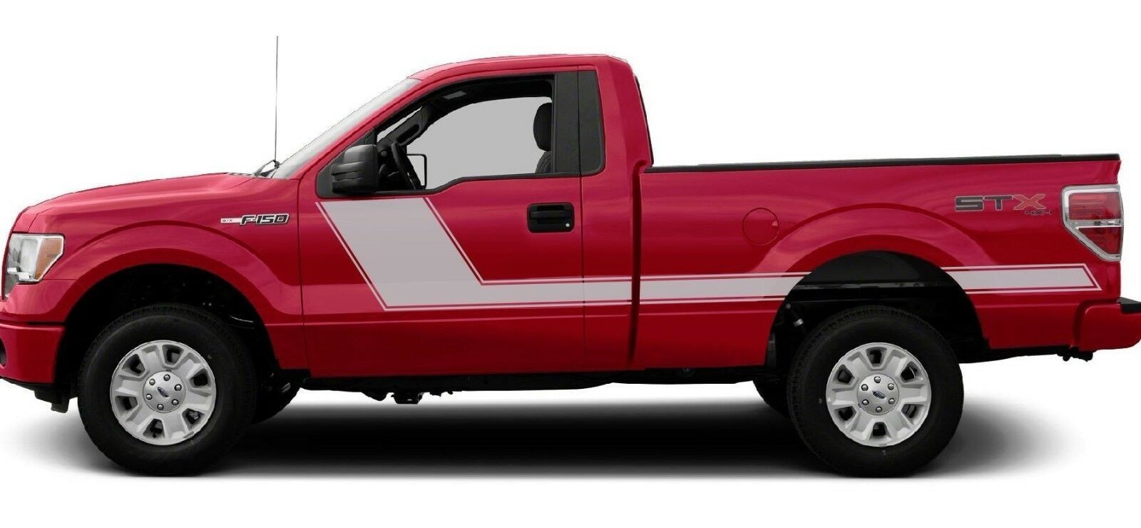 Angled Hockey 3M Vinyl Sticker Graphic Decals Stripe Ford F150 09-14 Regular Cab