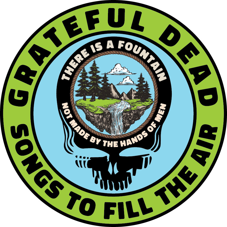 Grateful Dead Vinyl Decal Sticker Ethereal Forest Scene, Stealie Logo, Deadhead