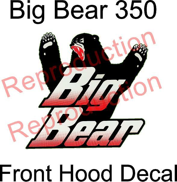 Yamaha BIG BEAR 4×4 2×4 350 OEM Front Hood Decal Graphic Sticker Plastic