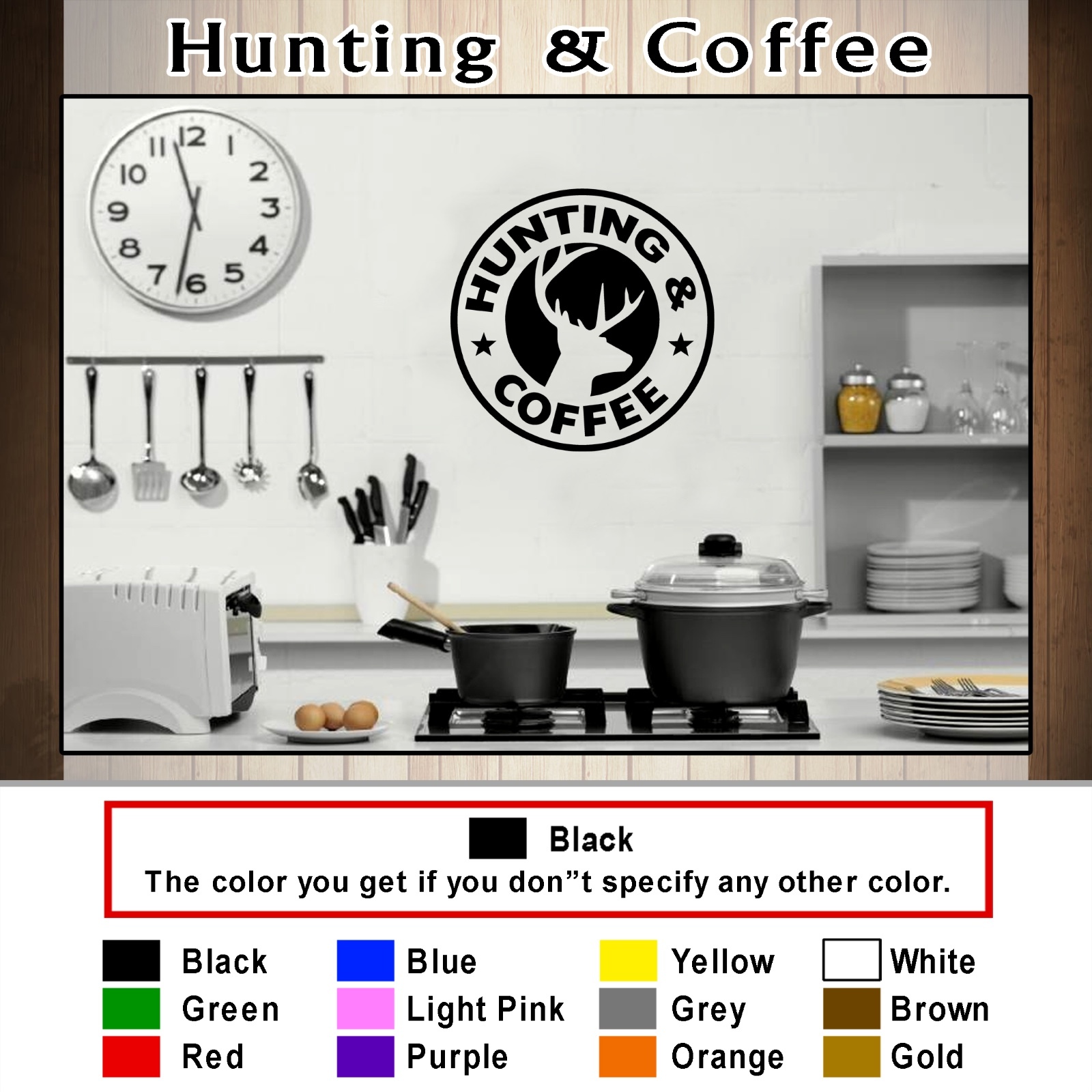 Hunting Deer Coffee Bean Break Room Wall Vinyl Sticker Decor Starbucks Decal 021