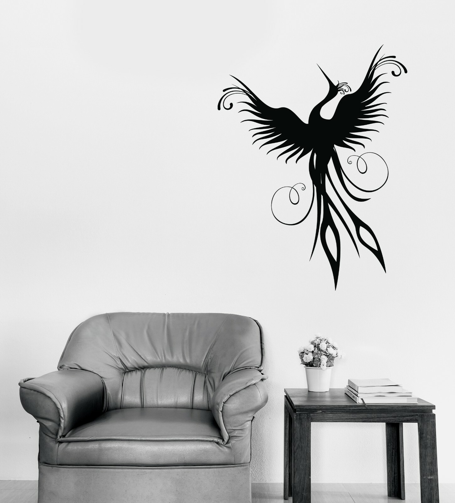 Wall Vinyl Decal Amazing Flying Fantasy Bird Phoenix Symbol of Revival (n1705)