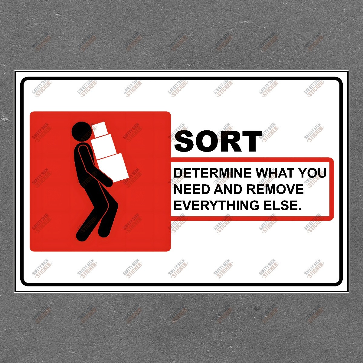 Safety Sort Sticker Essential Workplace Organization & Safety #621469