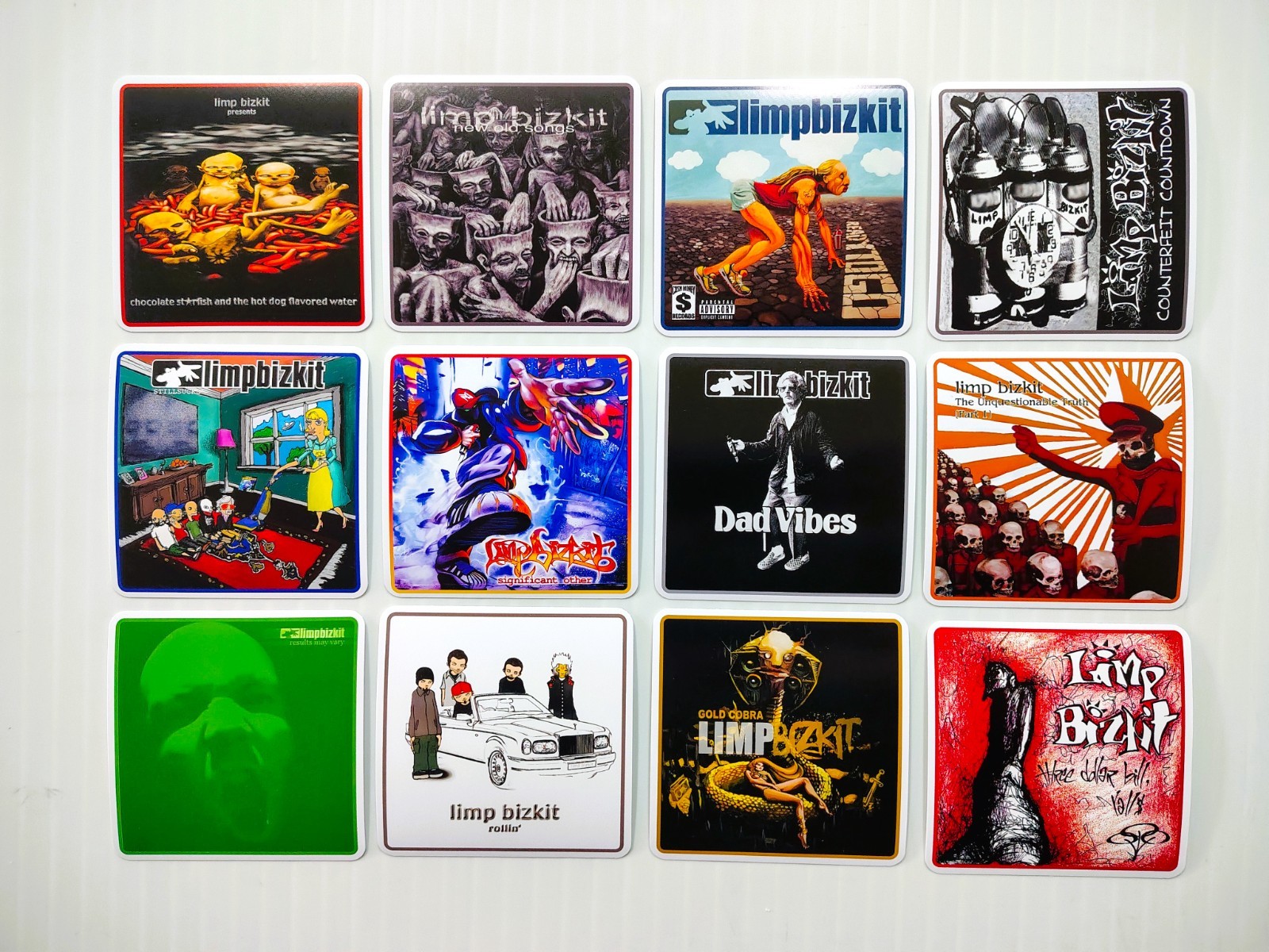 Limp Bizkit Inspired Vinyl Sticker Lot (12 Stickers) nu metal korn linkin park