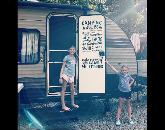 Camping Rules Subway Art Wall Decals Sticker Camper RV Camp Quote Saying 37×20