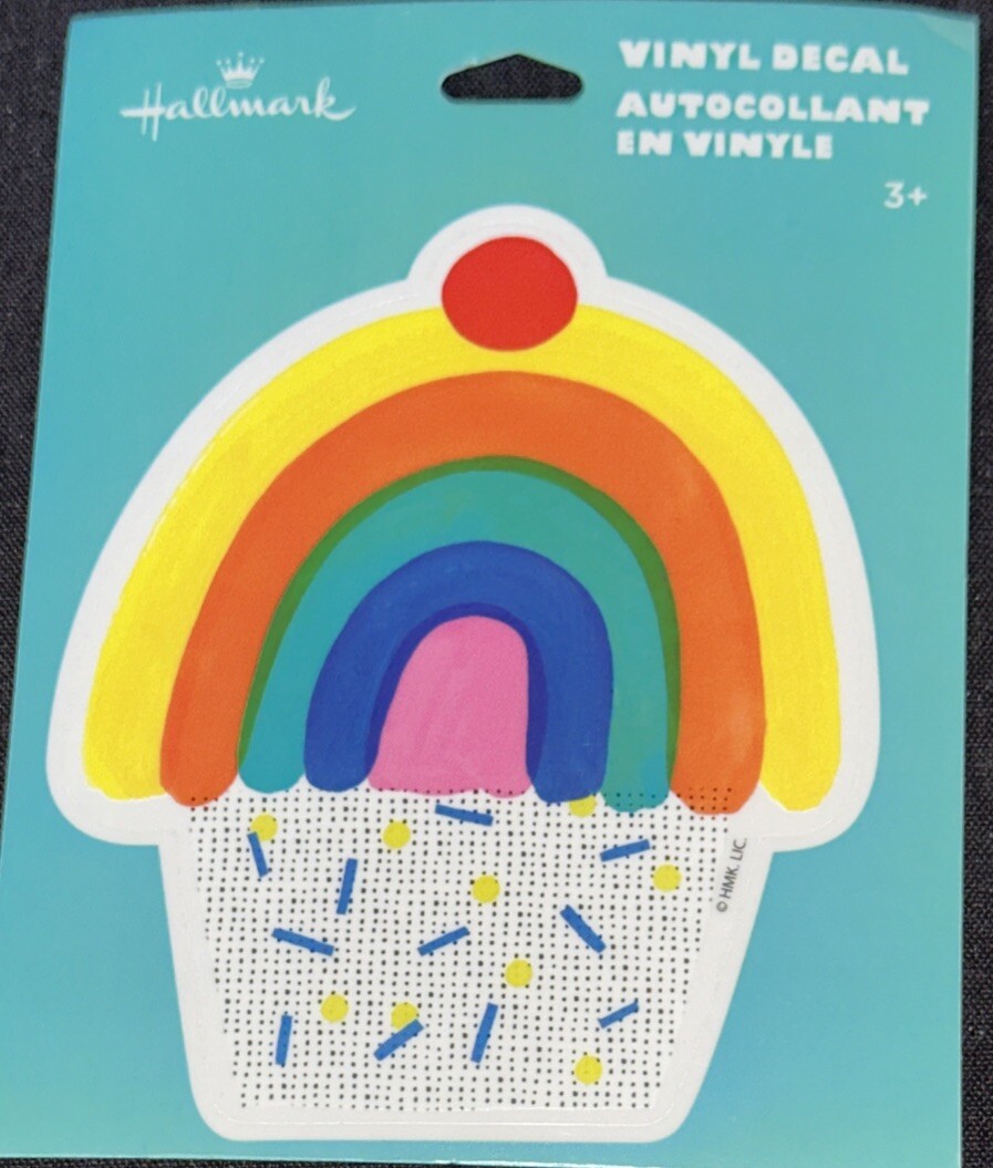 CUPCAKE STICKER✨🧁😋🧁😋🧁✨4” X 3 1/2”✨GLOSSY✨🌈✨AWESOME✨💛🧡💚🩵💙🩷✨