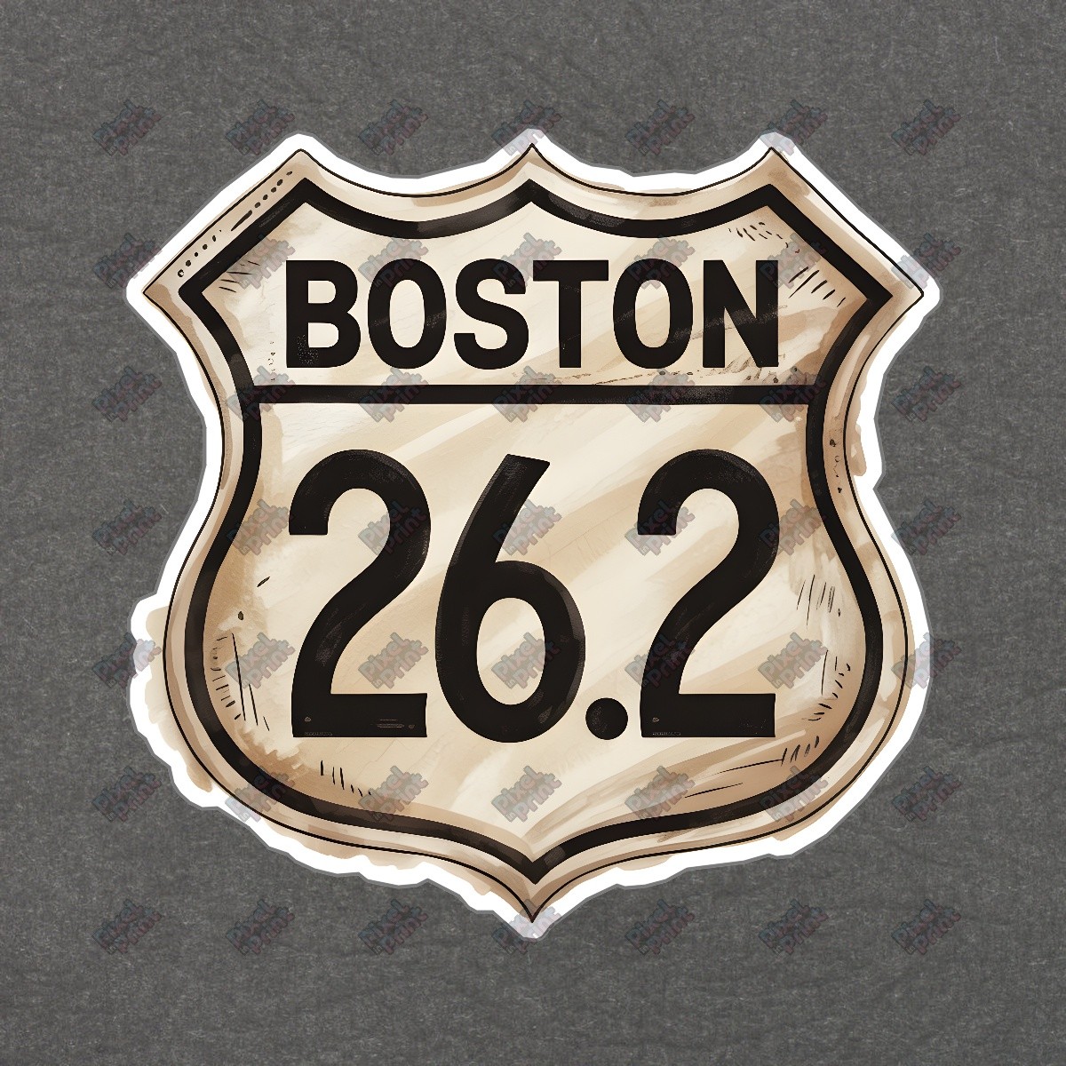 Vintage Boston Marathon 26.2 Shield Sign Classic Decor for Runners & #8580