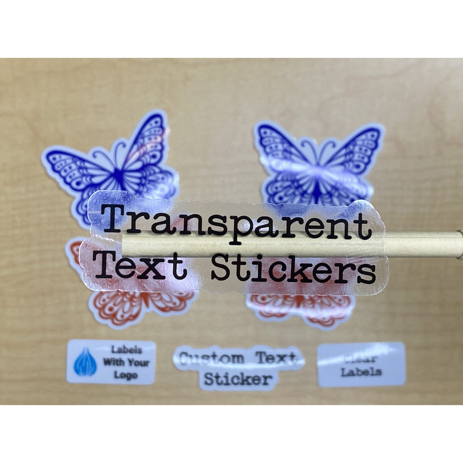 Clear Custom Text Sticker | Build Your Own Transparent Vinyl Sticker
