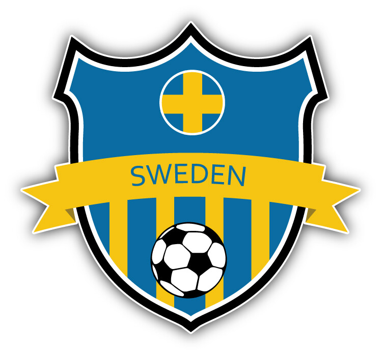 Sweden Flag National Soccer Team Car Bumper Sticker Decal