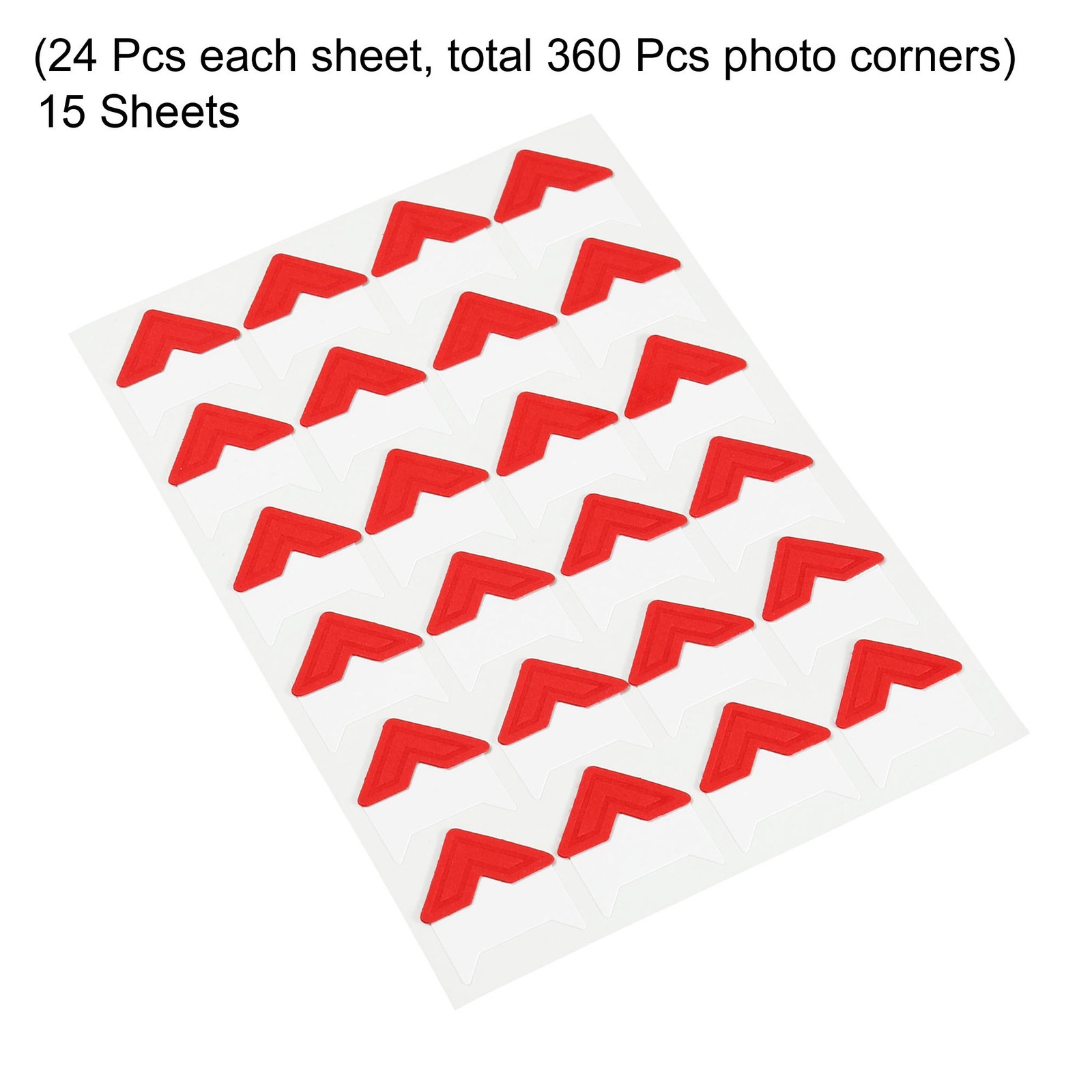 15Sheets/240Pcs Photo Corners Adhesive DIY Picture Mounting Sticker Red