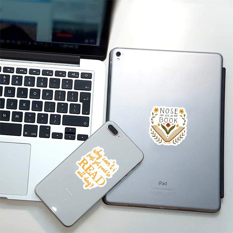 300pcs Book Lover Vinyl Stickers, Love Books, Book Worm, Reading 024252626-1