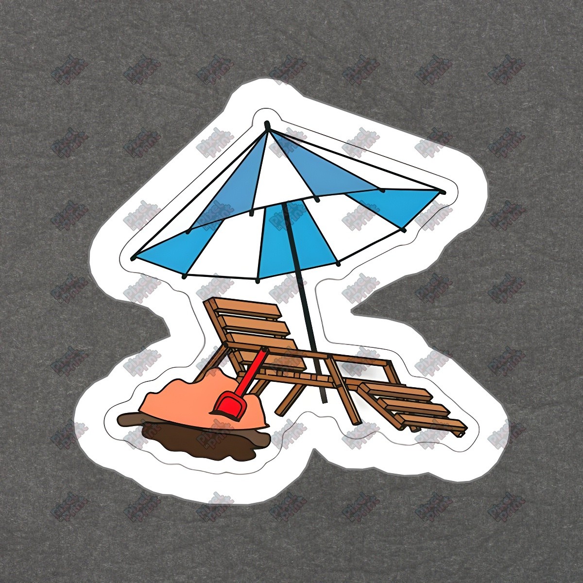 Beach Chair and Umbrella Vinyl Sticker Summer Decor Fun Beach Theme #820616