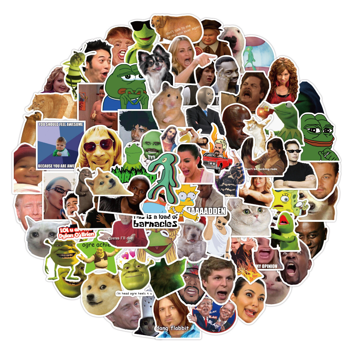 100Pcs Funny Meme Sticker for Adults Teens Girls Scrapbooking Water Bottles