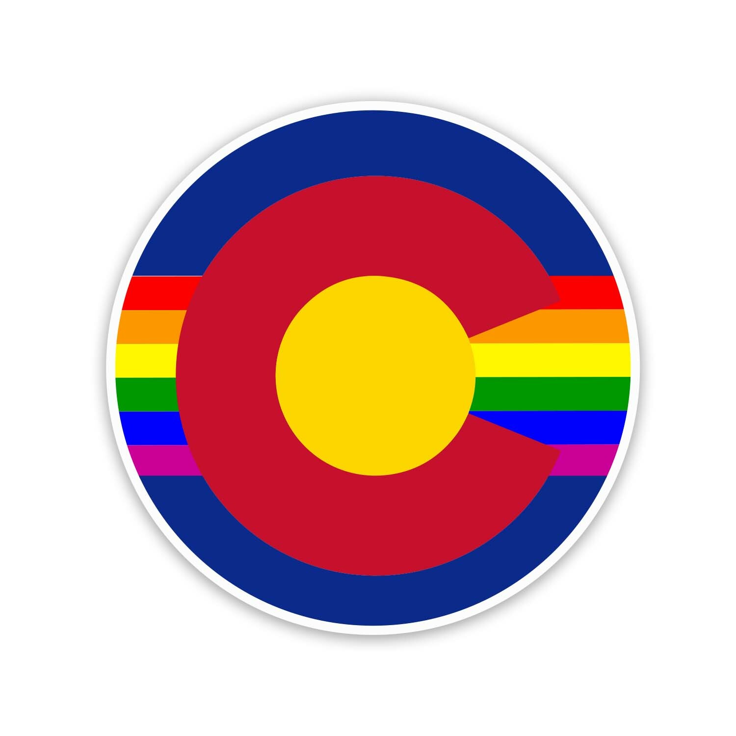 Colorado Pride Flag LGBTQ 3.5" Wide Sticker – Includes Two Stickers