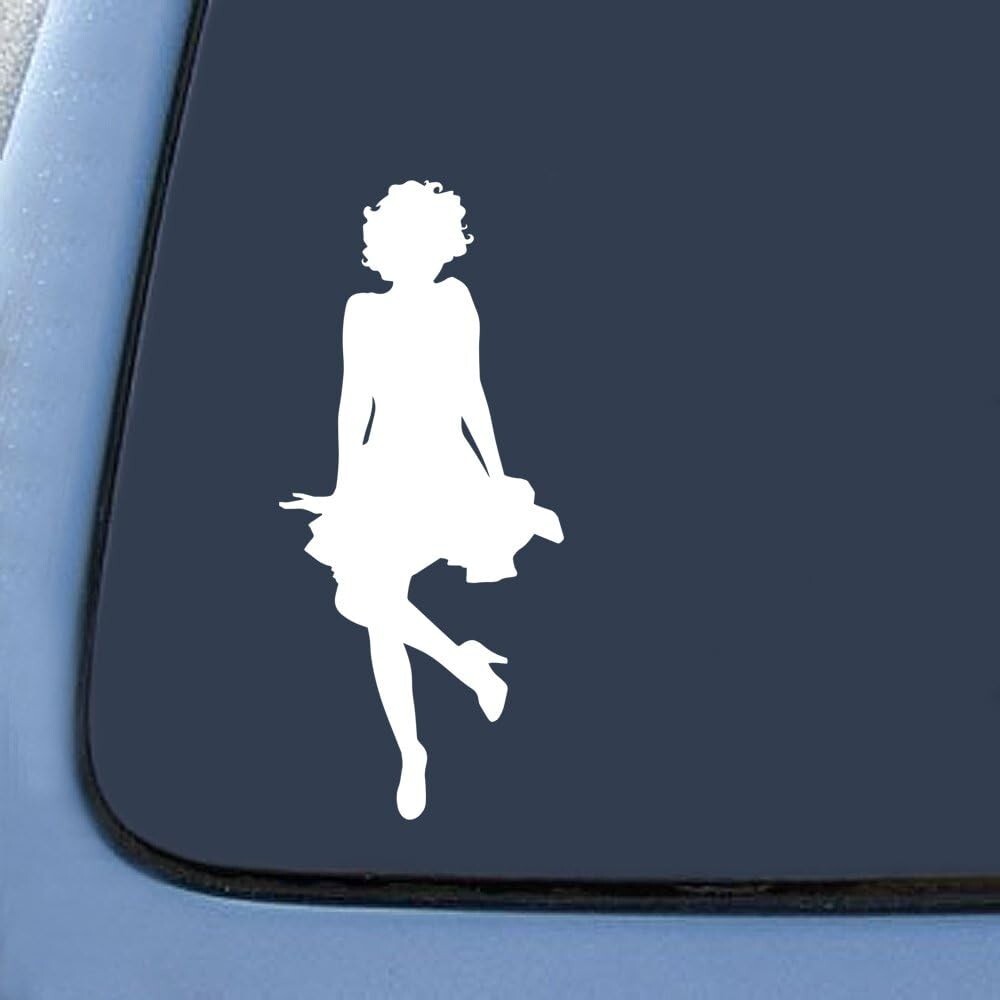 TWO Marilyn Monroe Silhouette Sexy Look 6" White Vinyl Decals Car Laptop Tablet
