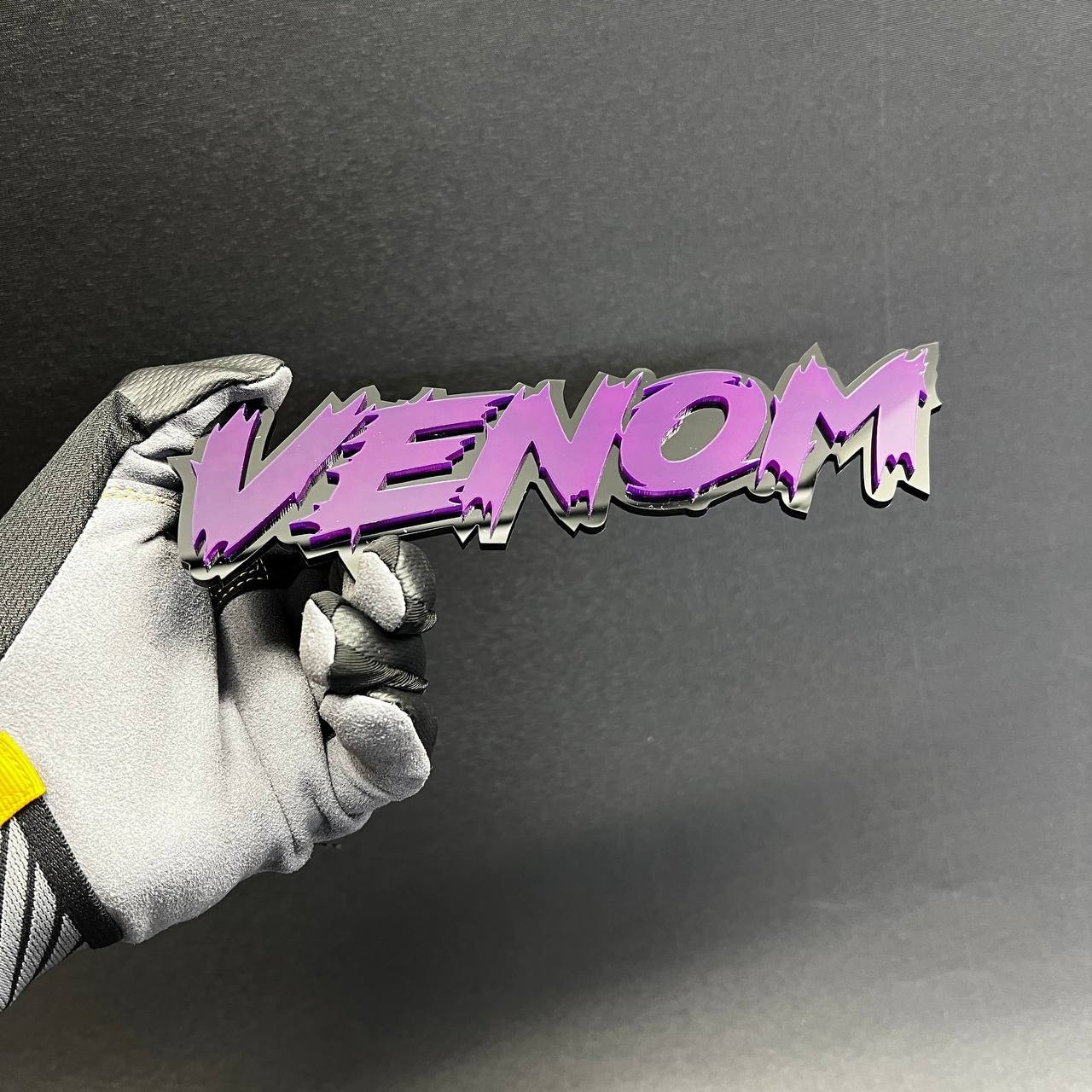 1x VENOMOUS Custom Text 3D Acrylic Car Emblem Badge Multicolor Fender Decal