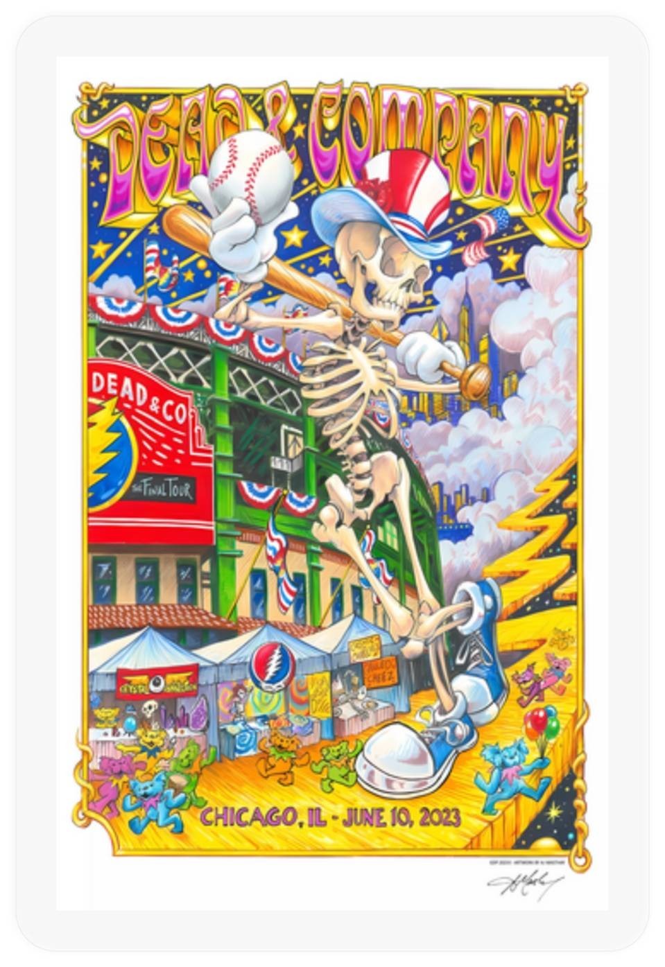 DEAD & COMPANY June 10 2023 Chicago, IL *NEW* Sticker 2" x 3"