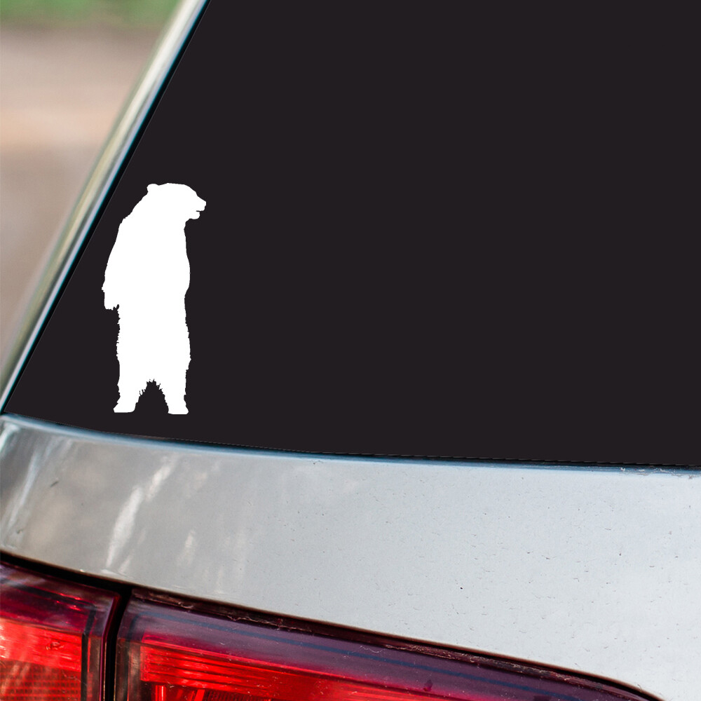 Bear Sticker zoo animal wildlife S1 regular & Chrome Mirror Vinyl Colors