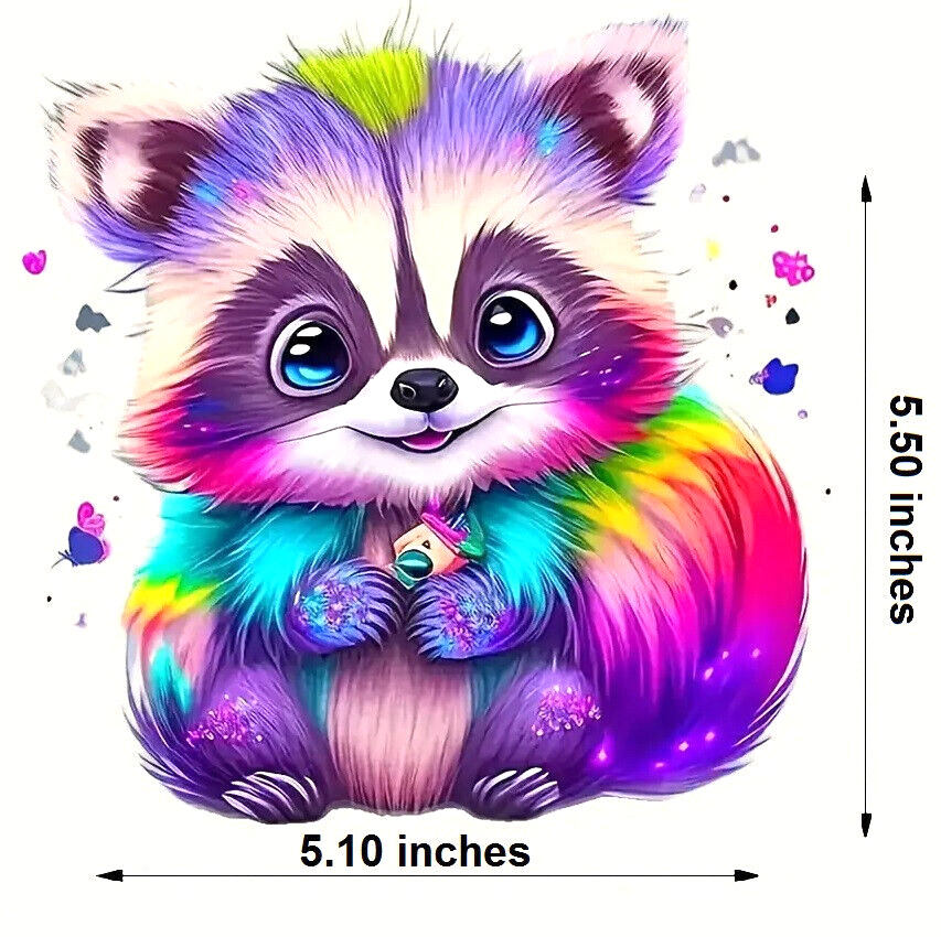 Colorful RACCOON Vinyl Waterproof 5.50" x 5.10" Decal – NEW /Shipping Included