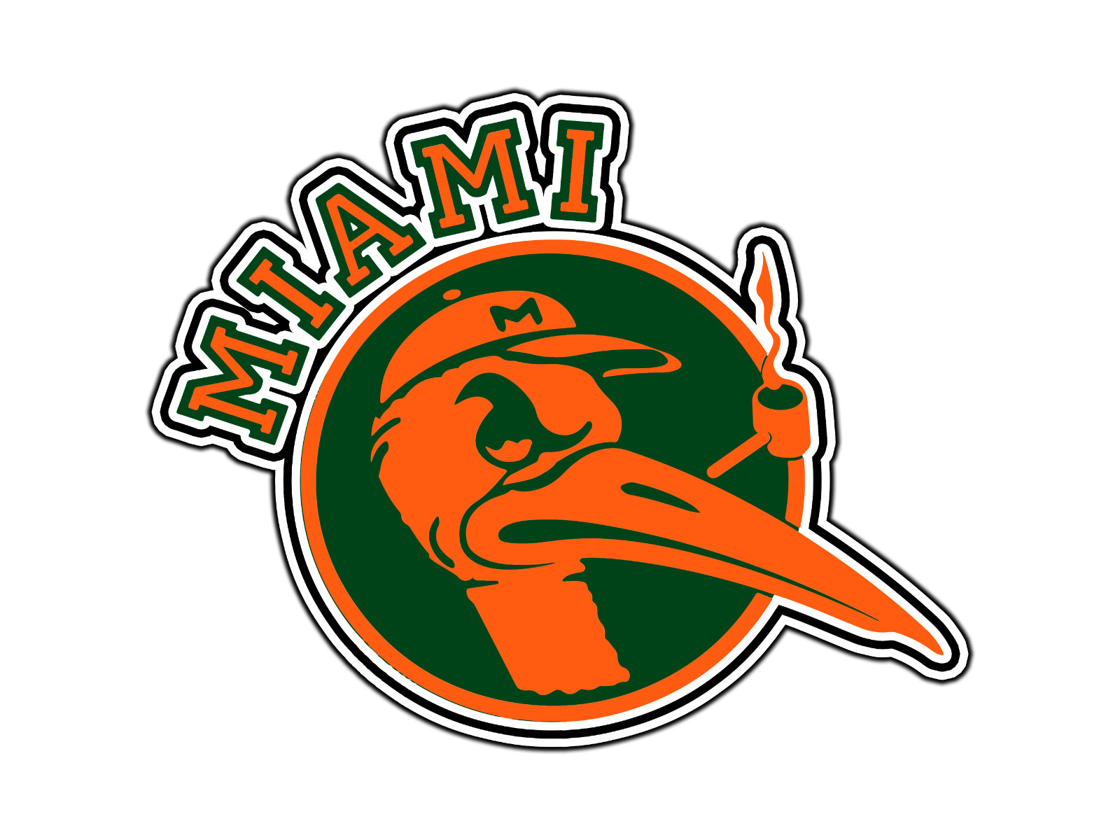 #0456 Miami Hurricanes Sebastian Logo Waterproof Vinyl Sticker Decal Die-Cut
