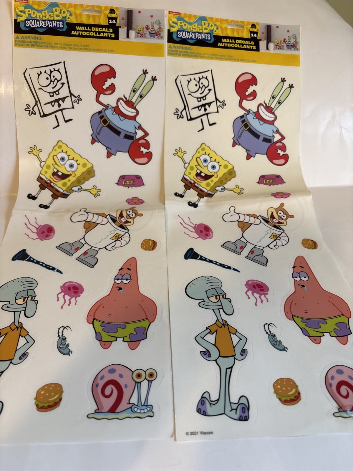 SPONGEBOB SQUARE PANTS Sandy Patrick Squidward Gary Nickelodeon Wall decals 2