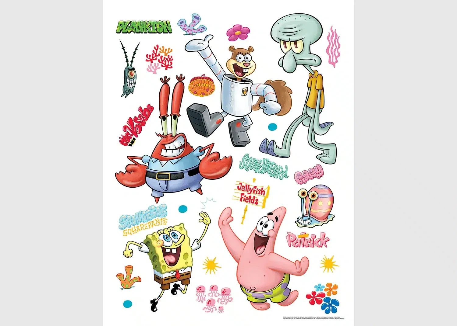 SpongeBob Wall Stickers Set for kids room wall & Furniture 65×85 cm SquarePants