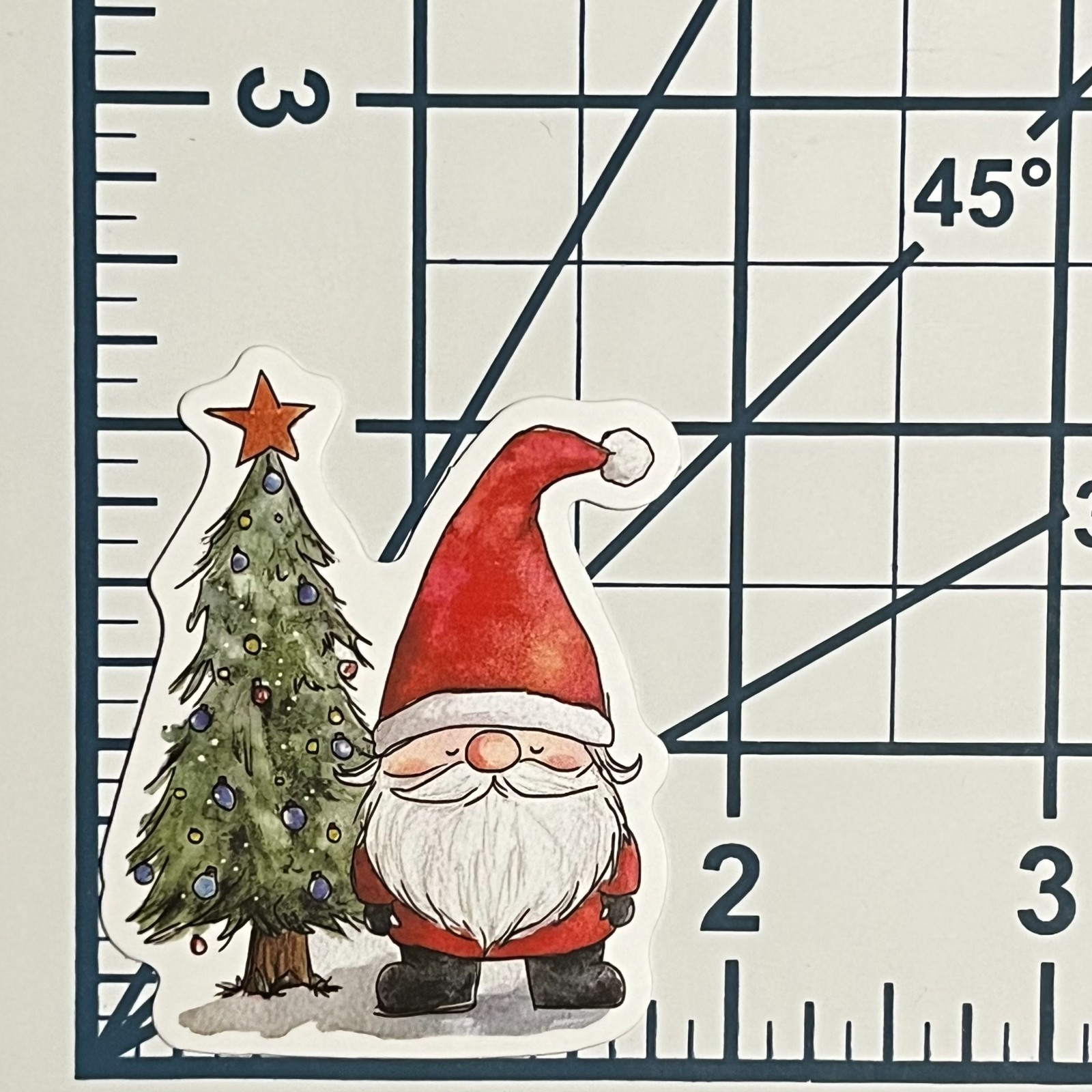 Christmas Gnome Sticker Vinyl Die Cut Decal Scrapbooking Journal Tree Holiday
