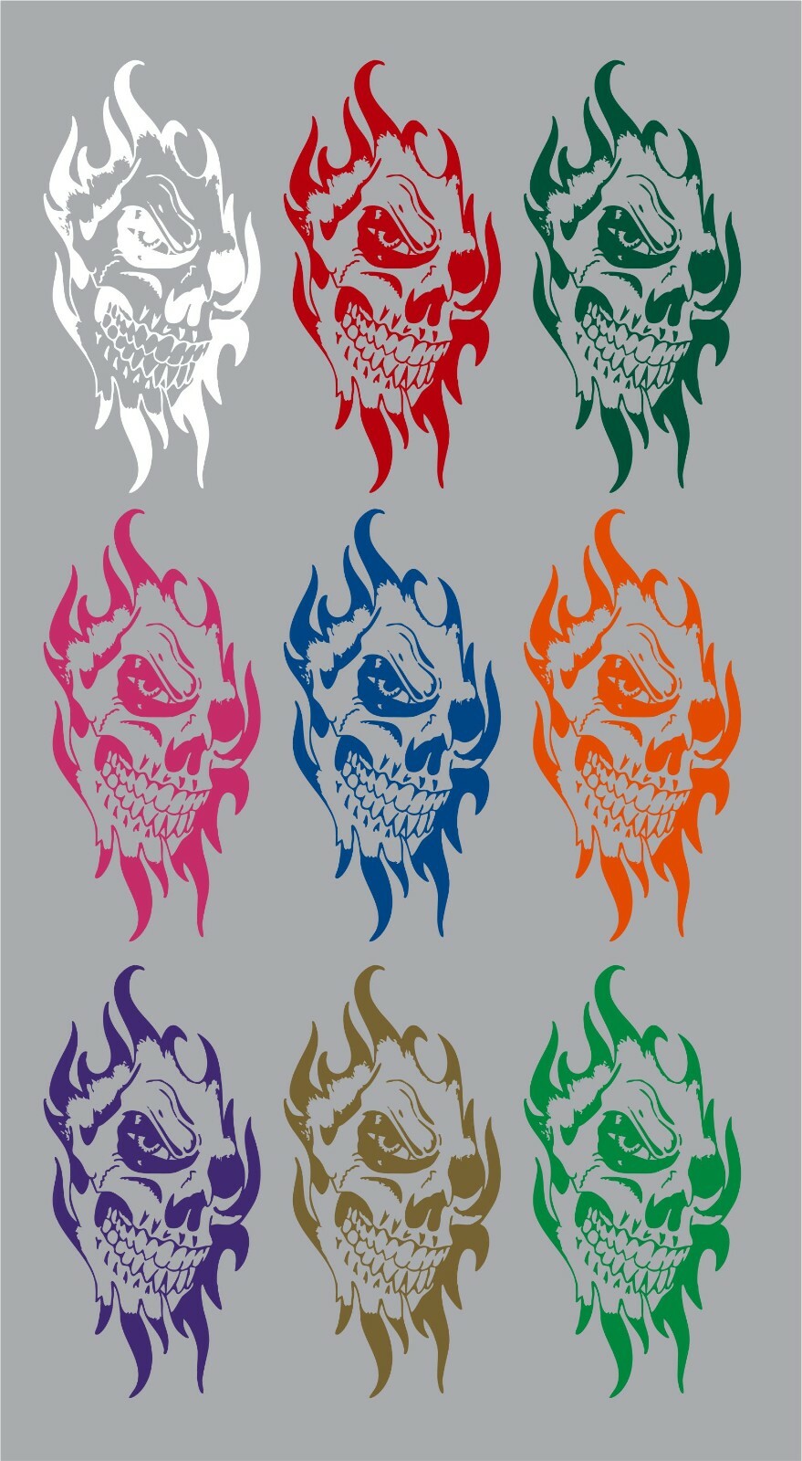 Skull Face Flame Tribal Zombie Monster Car Truck Window Wall Vinyl Decal Sticker