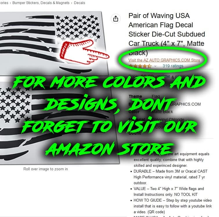 Thin Blue Line American Flag Decal w/Installation Kit (Metallic Silver)