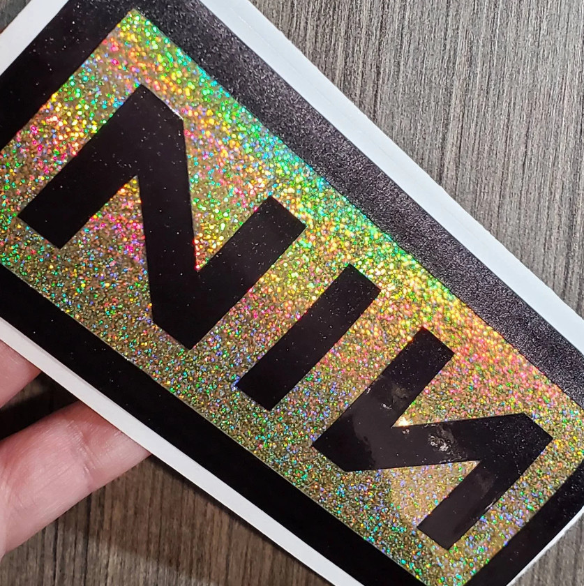 Nine Inch Nails – Premium Brushed Steel & Holographic Decal 6"
