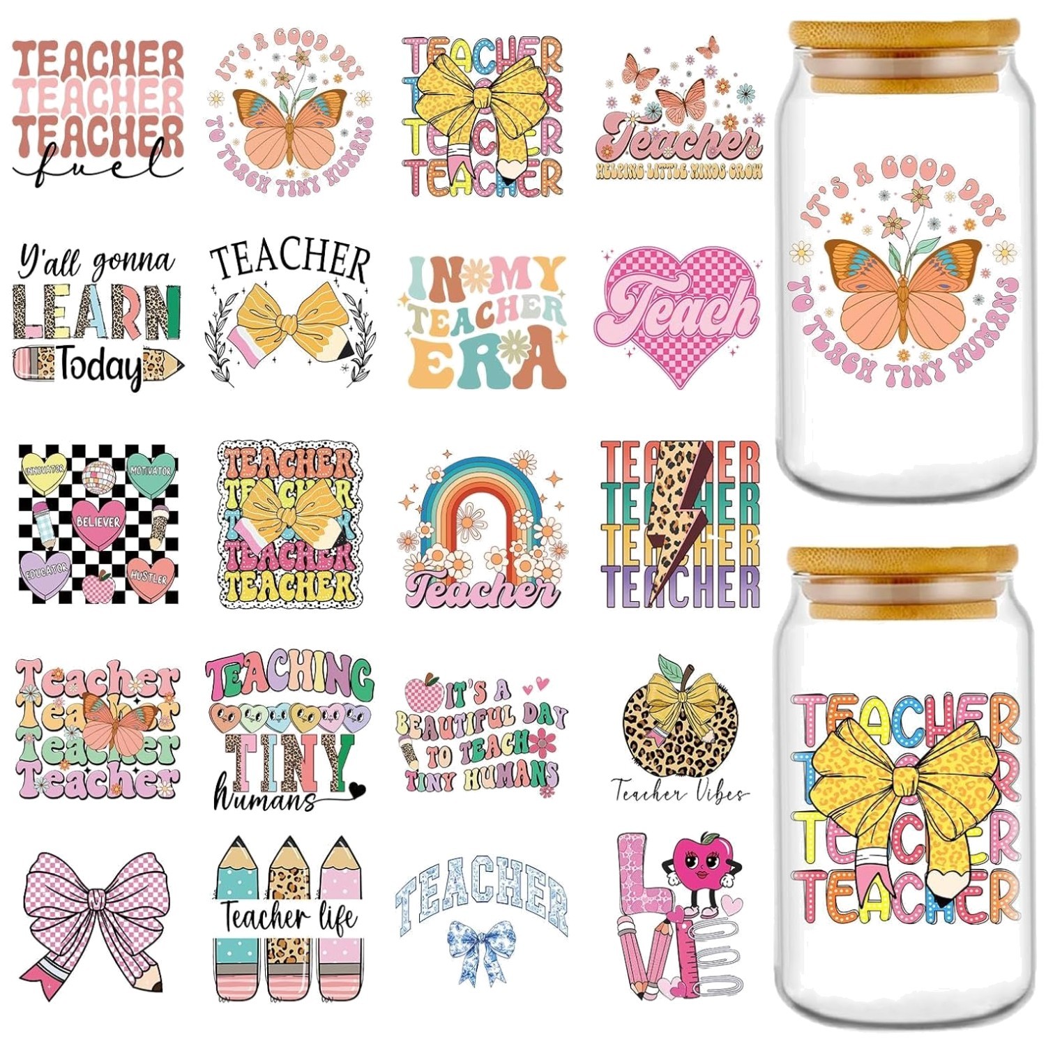 Rainbow Butterfly UV DTF Stickers – Teacher Favorites
