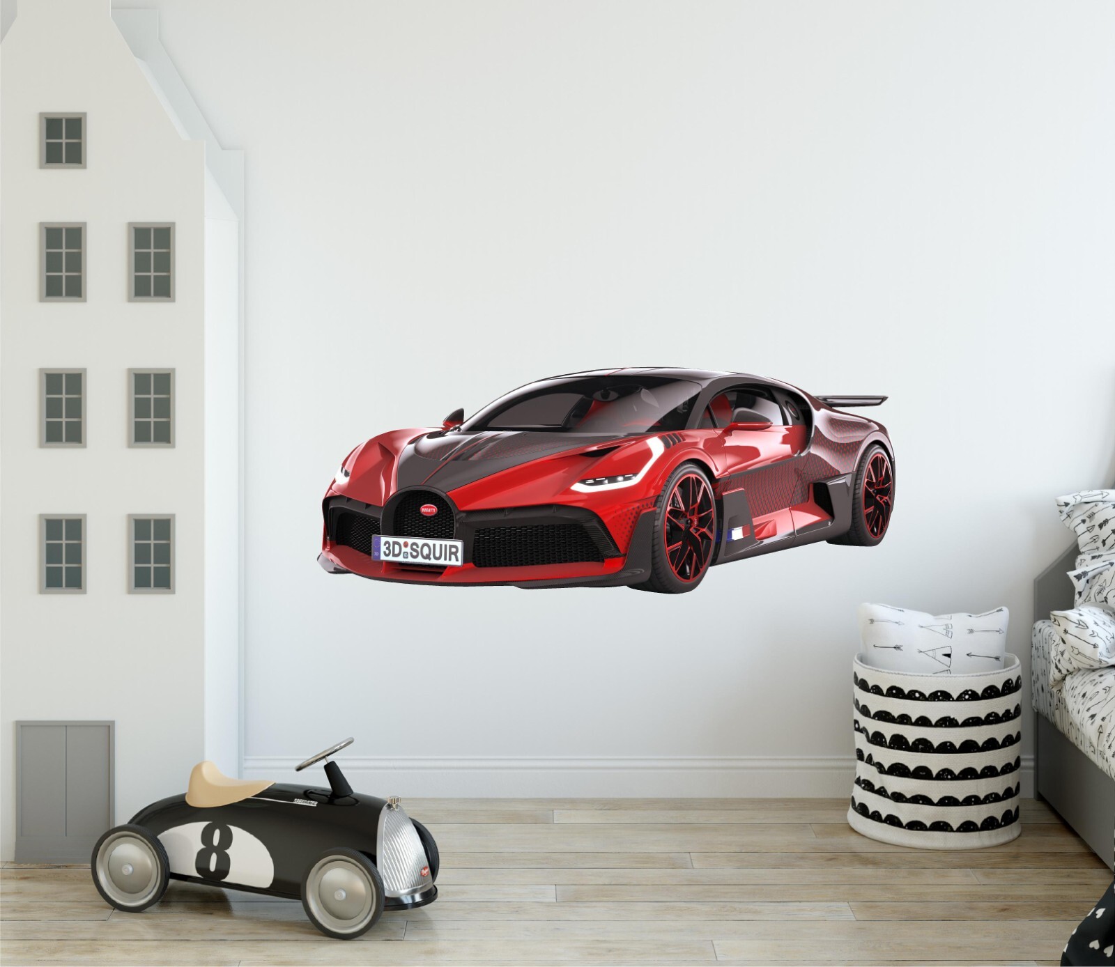 Super Car Wall Decal – Bugatti Divo Ladybug Vinyl Wall Graphic Wall Sticker
