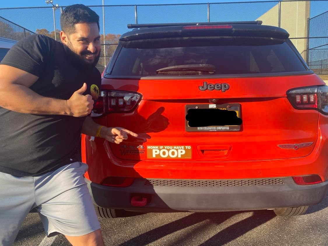 Honk If You Have to POOP – Joke Prank Bumper Car Magnet Sign – Made in the USA