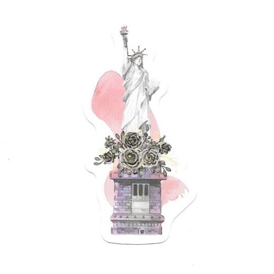 Statue of Liberty New York City Vinyl Sticker Decal NYC Souvenir Floral Travel