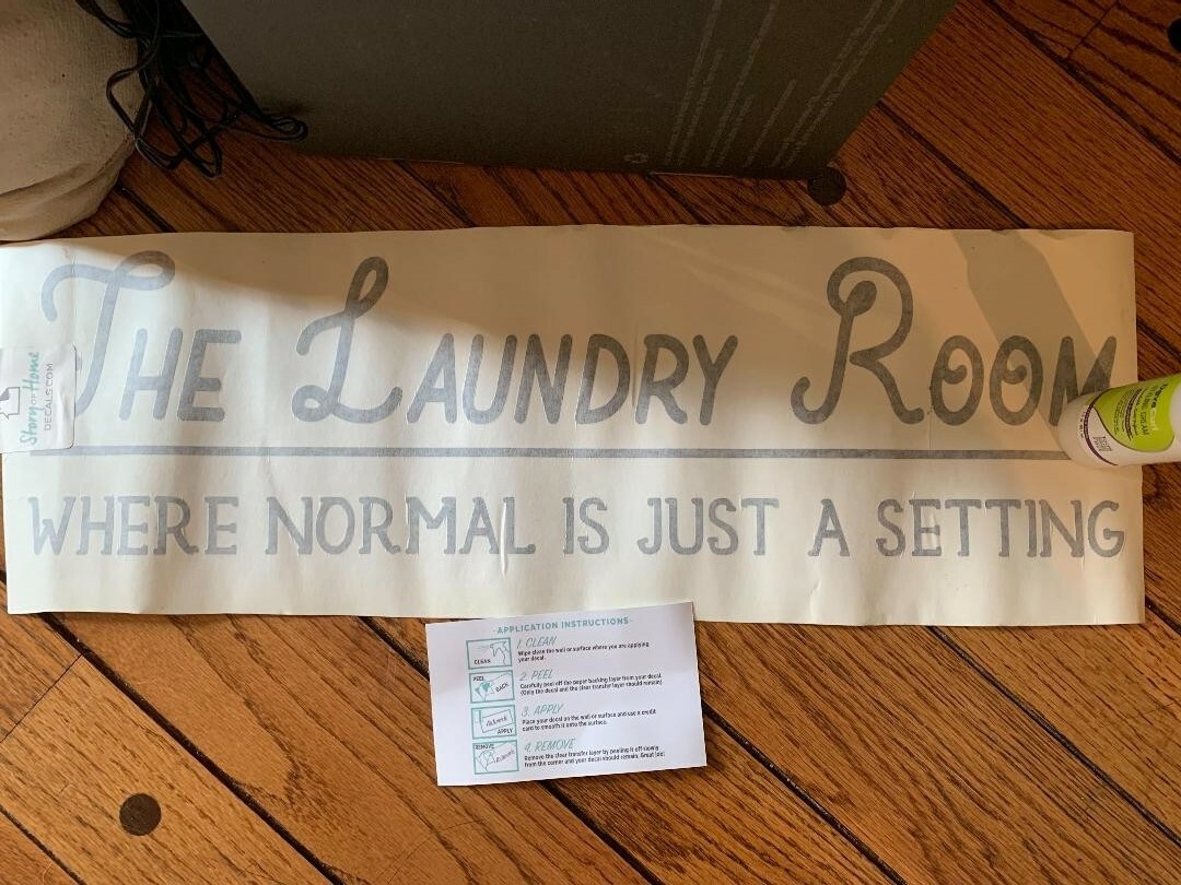 LAUNDRY ROOM VINYL WALL DECAL: "THE LAUNDRY ROOM WHERE NORMAL IS JUST A SETTING"