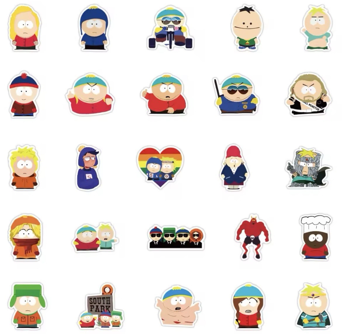 Smart Mouth South Kids Style Stickers 50pk Park Kids Cartoon Mix FREE SHIPPING