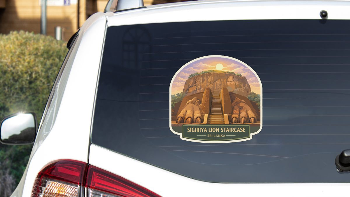 Sigiriya Lion Staircase focus Sri Lanka Sticker Decal Vinyl Die-Cut Heritage