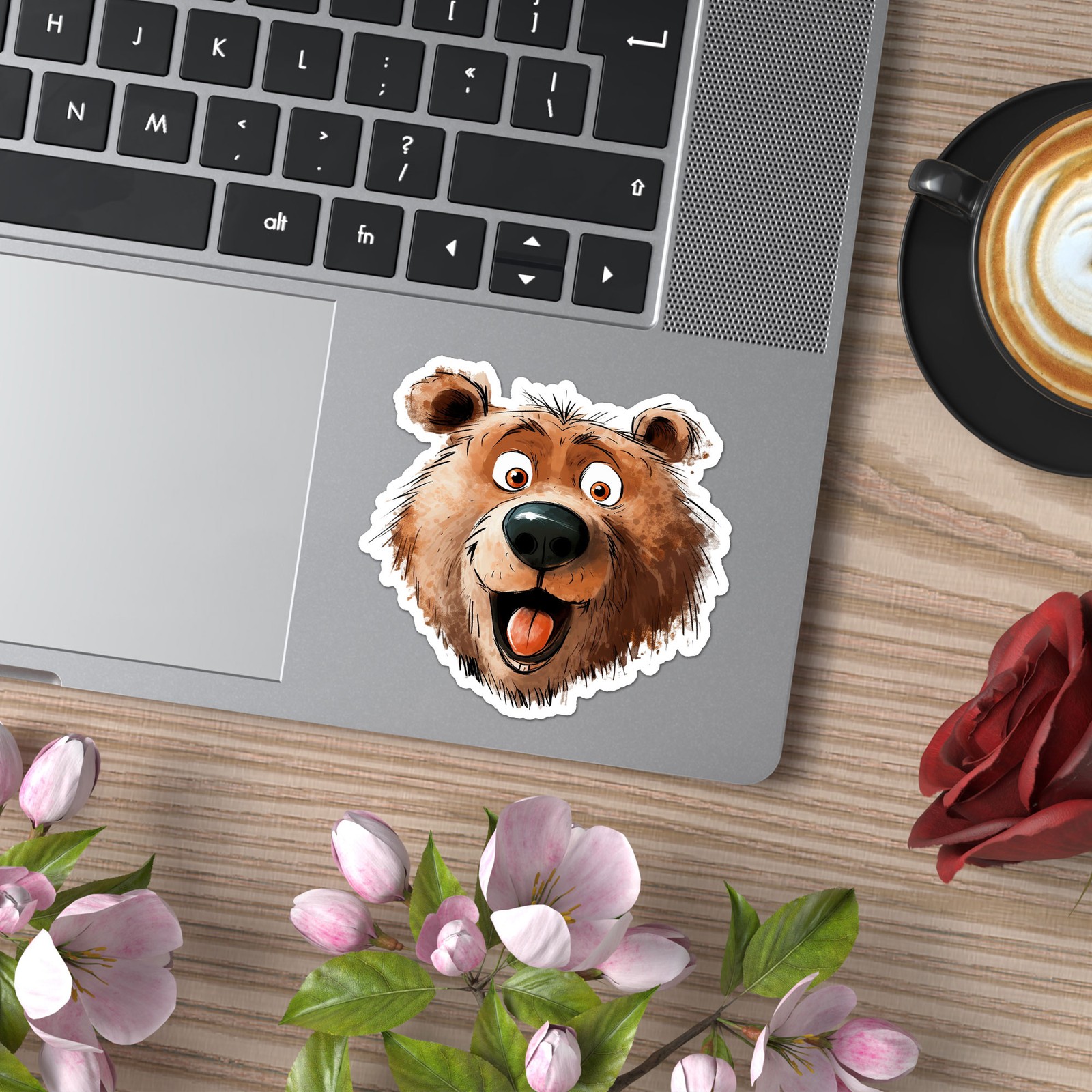 Cute Brown Bear – Vinyl Decal Sticker – Car Window Laptop – ebn12388