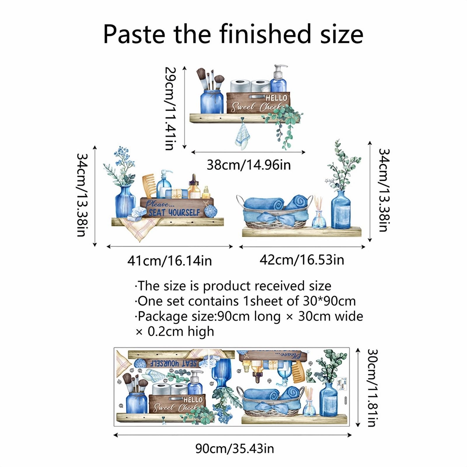 Blue Towel Shelf Wall Stickers, sacinora Cosmetic Brush Organizer DIY
