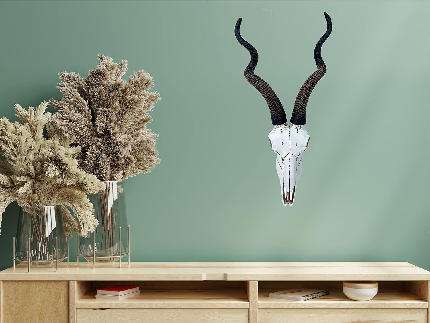 14 1/2" African Kudu Antelope Skull – Wall Mount Head – Rustic Safari Decor