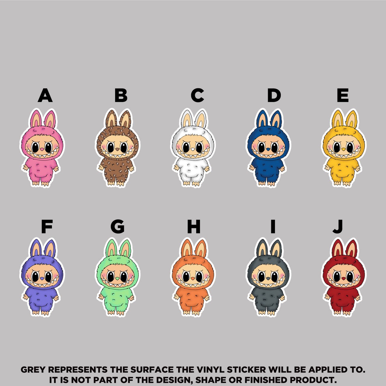 Labubu Vinyl Stickers – Waterproof, Scratch‑Proof, Dishwasher Safe Decals