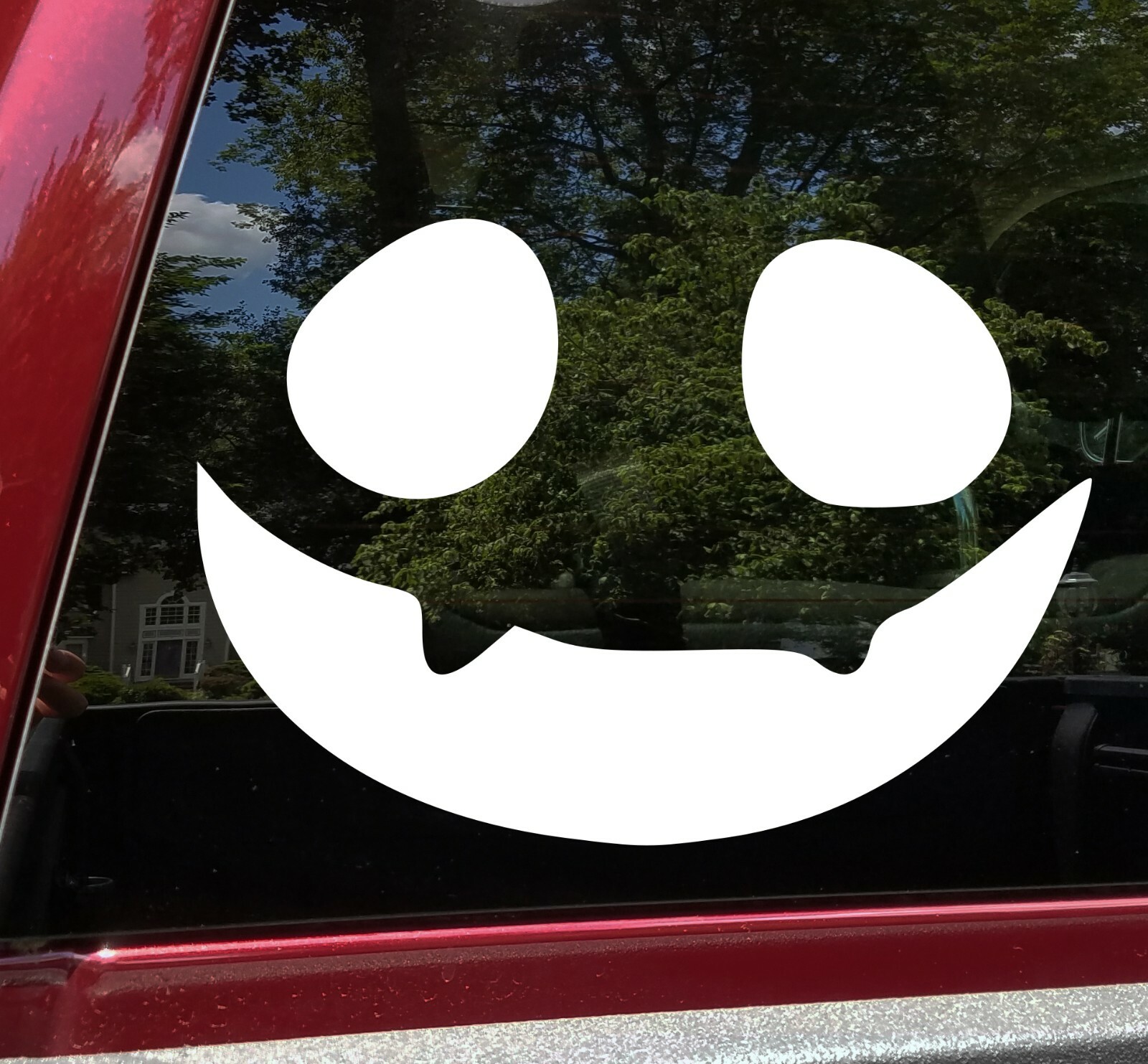 Pumpkin Face Vinyl Decal V3 – Halloween Creepy Smile Scary – Die Cut Sticker