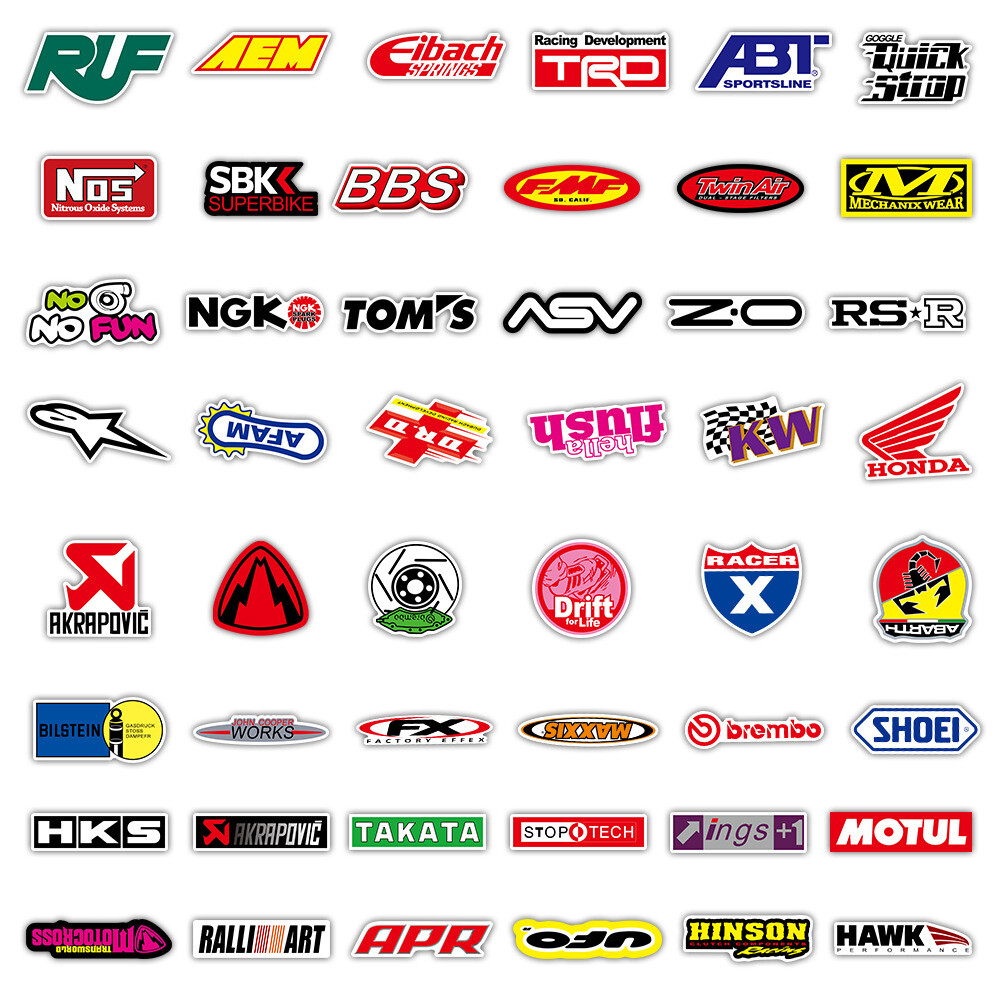 100Pcs JDM Car and Motorcycle Trend Modification LOGO Sticker for Kids Teens