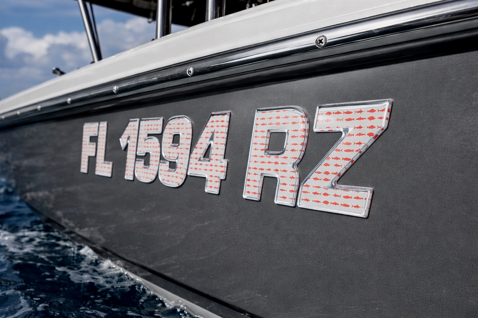 Fishing Boat Registration Numbers Letters Raised 3D Marine Decals 3 Inch