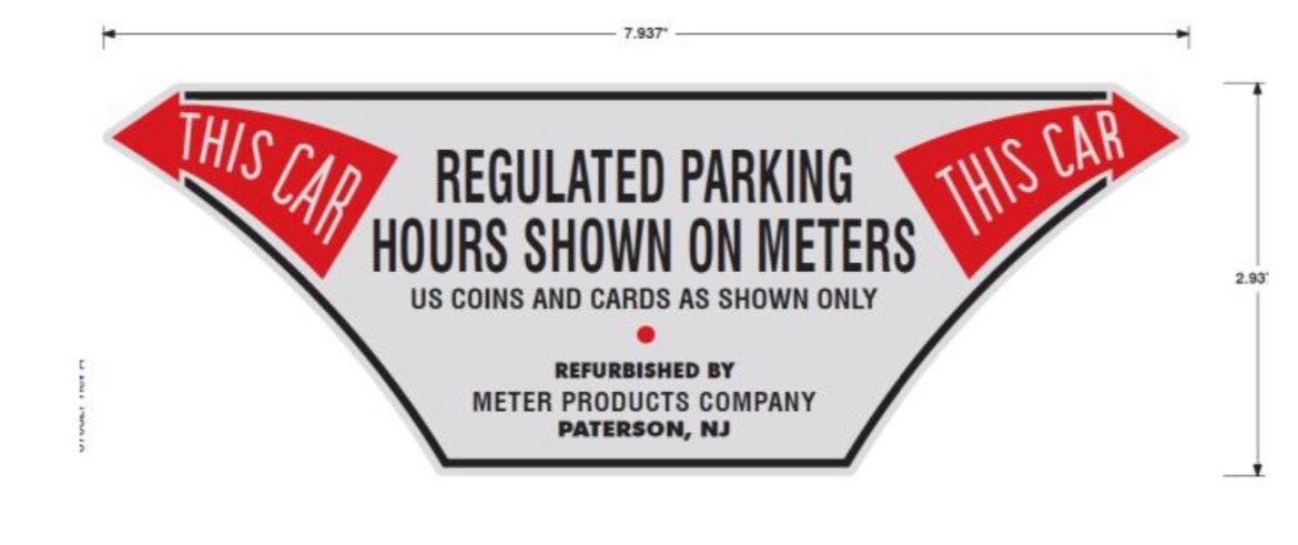 2 Duncan Parking Meter model 60 Duplex High Quality DECALS, Set, Front/back NEW